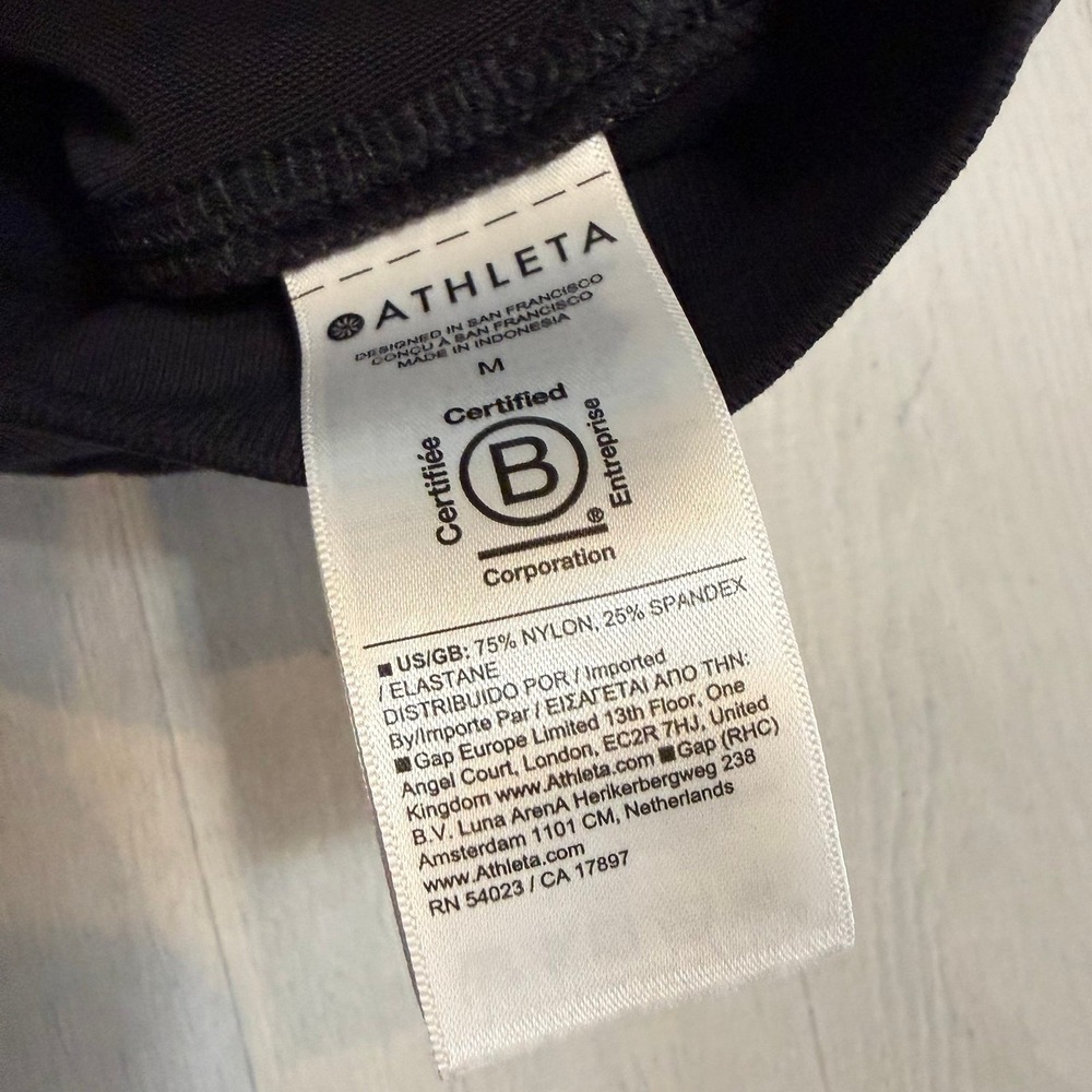 Athleta women's black wide leg pants pull on zippered pockets size medium - Picture 7 of 11